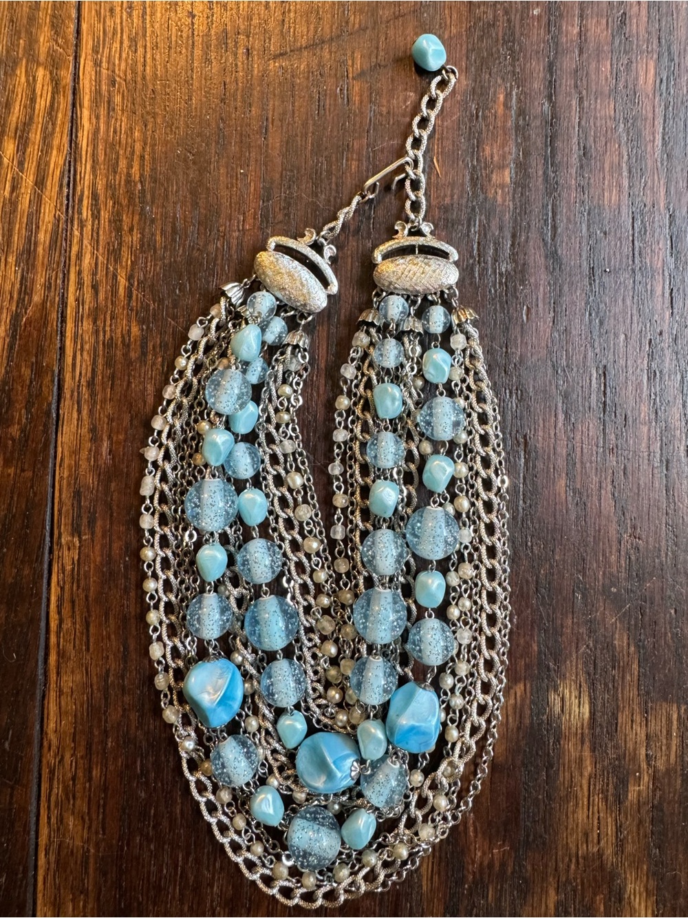 Vintage Blue Beaded Necklace - Multi Strand - 1950’s / 60’s.